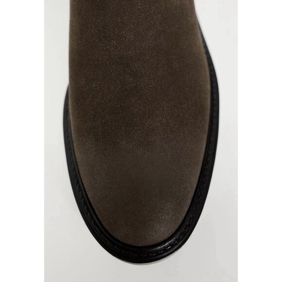 Zara Women Chelsea Boots Brown Faux Suede Leather Pull On US 6.5 EUR 37 2181/310 - Picture 5 of 15